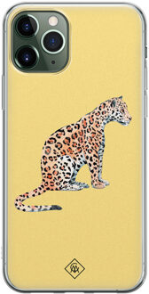 Casimoda iPhone 11 Pro siliconen hoesje - Leo wild Geel