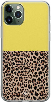 Casimoda iPhone 11 Pro siliconen hoesje - Luipaard geel