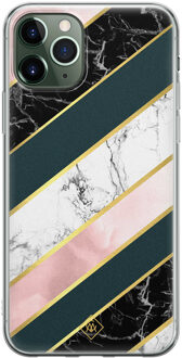 Casimoda iPhone 11 Pro siliconen hoesje - Marble stripes Multi