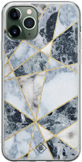 Casimoda iPhone 11 Pro siliconen hoesje - Marmer blauw