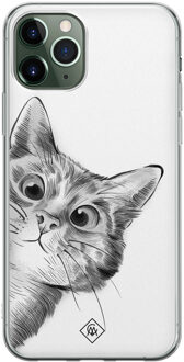 Casimoda iPhone 11 Pro siliconen hoesje - Peekaboo Zwart, Wit