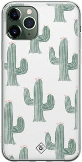 Casimoda iPhone 11 Pro siliconen telefoonhoesje - Cactus print Groen