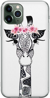 Casimoda iPhone 11 Pro siliconen telefoonhoesje - Giraffe Zwart, Wit