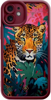 Casimoda iPhone 11 rode case - Luipaard jungle Rood