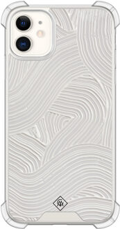 Casimoda iPhone 11 shockproof hoesje - Abstract beige waves Geel