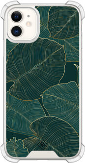 Casimoda iPhone 11 shockproof hoesje - Monstera leaves Groen