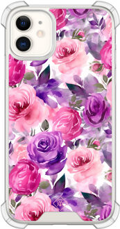 Casimoda iPhone 11 shockproof hoesje - Rosy blooms Roze