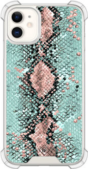 Casimoda iPhone 11 shockproof hoesje - Snake pastel Mint