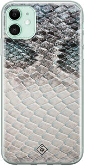 Casimoda iPhone 11 siliconen hoesje - Oh my snake Blauw