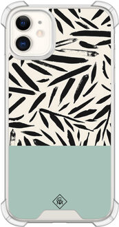 Casimoda iPhone 11 siliconen shockproof hoesje - Abstract mint palms