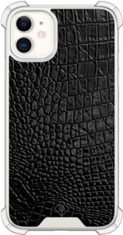 Casimoda iPhone 11 siliconen shockproof hoesje - Croco zwart