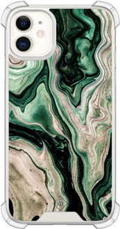 Casimoda iPhone 11 siliconen shockproof hoesje - Green waves Groen