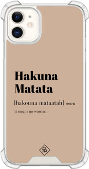 Casimoda iPhone 11 siliconen shockproof hoesje - Hakuna matata Bruin/beige
