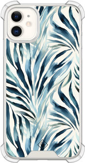 Casimoda iPhone 11 siliconen shockproof hoesje - Japandi waves Blauw