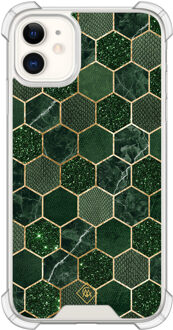 Casimoda iPhone 11 siliconen shockproof hoesje - Kubus groen