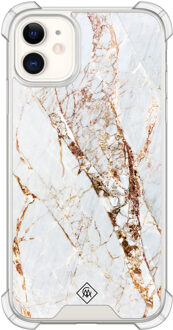Casimoda iPhone 11 siliconen shockproof hoesje - Marmer goud Goudkleurig