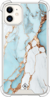 Casimoda iPhone 11 siliconen shockproof hoesje - Marmer lichtblauw