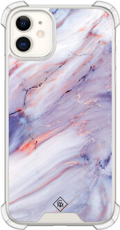 Casimoda iPhone 11 siliconen shockproof hoesje - Marmer paars