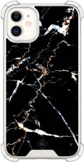 Casimoda iPhone 11 siliconen shockproof hoesje - Marmer zwart