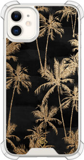 Casimoda iPhone 11 siliconen shockproof hoesje - Palmbomen Goudkleurig