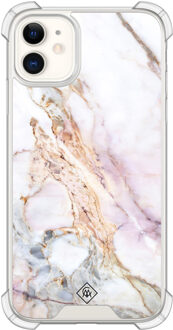 Casimoda iPhone 11 siliconen shockproof hoesje - Parelmoer marmer Multi