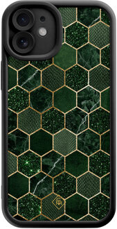 Casimoda iPhone 11 zwarte case - Kubus groen