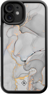 Casimoda iPhone 11 zwarte case - Marmer grijs Grijs/zilverkleurig