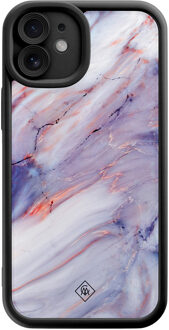 Casimoda iPhone 11 zwarte case - Marmer paars
