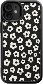 Casimoda iPhone 11 zwarte case - Retro bloempjes