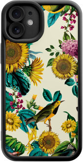 Casimoda iPhone 11 zwarte case - Sunflowers Multi