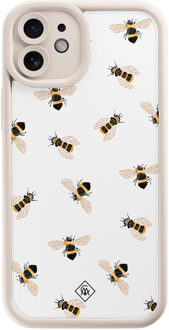Casimoda iPhone 12 beige case - Bee happy Bruin/beige