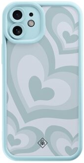 Casimoda iPhone 12 blauwe case - Hart blauw