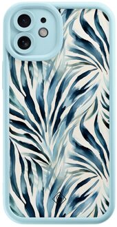 Casimoda iPhone 12 blauwe case - Japandi waves