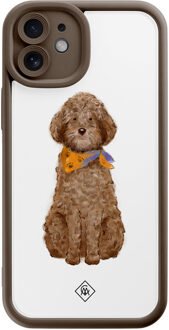 Casimoda iPhone 12 bruine case - Labradoodle Bruin/beige