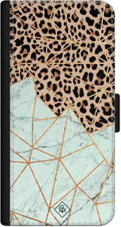 Casimoda iPhone 12 flipcase - Luipaard marmer mint Multi