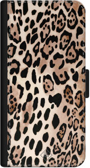 Casimoda iPhone 12 flipcase - Luipaard print Bruin/beige
