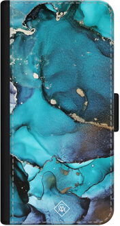 Casimoda iPhone 12 flipcase - Marmer indigo blauw