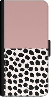 Casimoda iPhone 12 flipcase - Pink dots Roze