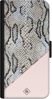 Casimoda iPhone 12 flipcase - Snake print roze