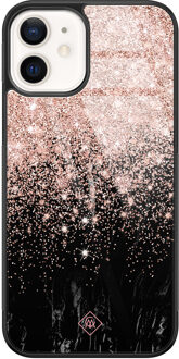Casimoda iPhone 12 glazen hardcase - Marmer twist Zwart