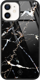 Casimoda iPhone 12 glazen hardcase - Marmer zwart