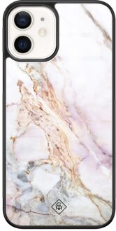 Casimoda iPhone 12 glazen hardcase - Parelmoer marmer Multi