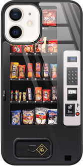Casimoda iPhone 12 glazen hardcase - Snoepautomaat Grijs/zilverkleurig