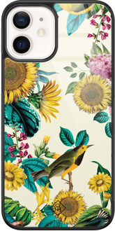 Casimoda iPhone 12 glazen hardcase - Sunflowers Geel