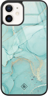 Casimoda iPhone 12 glazen hardcase - Touch of mint