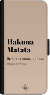Casimoda iPhone 12 mini flipcase - Hakuna Matata Bruin/beige