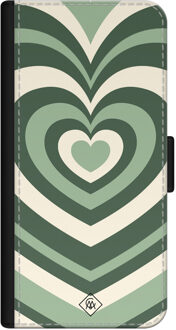 Casimoda iPhone 12 mini flipcase - Hart swirl groen