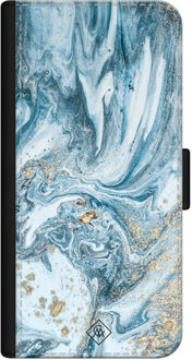 Casimoda iPhone 12 mini flipcase - Marble sea Blauw