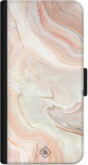 Casimoda iPhone 12 mini flipcase - Marmer waves Bruin/beige