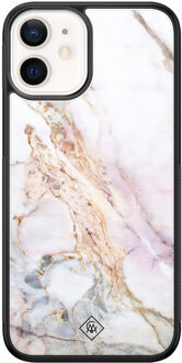 Casimoda iPhone 12 mini glazen hardcase - Parelmoer marmer Multi